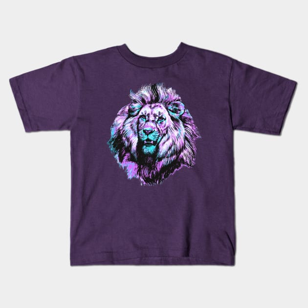 Neon King Kids T-Shirt by Chevsy